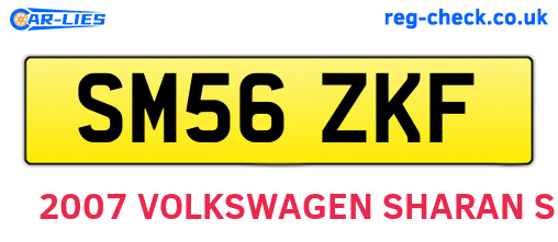 SM56ZKF are the vehicle registration plates.