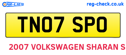 TN07SPO are the vehicle registration plates.
