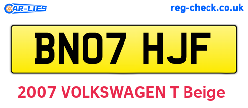 BN07HJF are the vehicle registration plates.