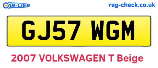 GJ57WGM are the vehicle registration plates.