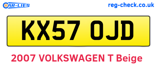 KX57OJD are the vehicle registration plates.