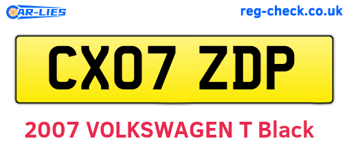 CX07ZDP are the vehicle registration plates.
