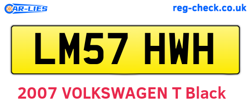 LM57HWH are the vehicle registration plates.