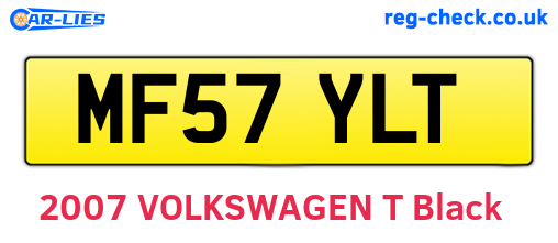 MF57YLT are the vehicle registration plates.