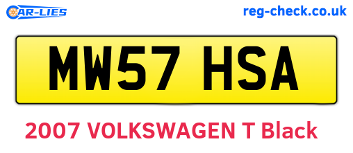 MW57HSA are the vehicle registration plates.