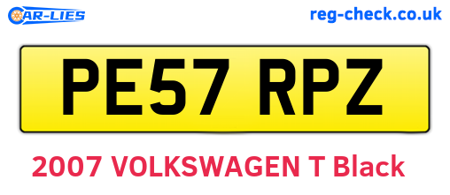PE57RPZ are the vehicle registration plates.
