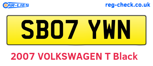 SB07YWN are the vehicle registration plates.