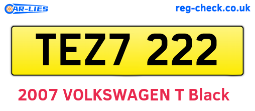 TEZ7222 are the vehicle registration plates.