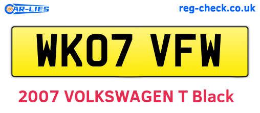 WK07VFW are the vehicle registration plates.