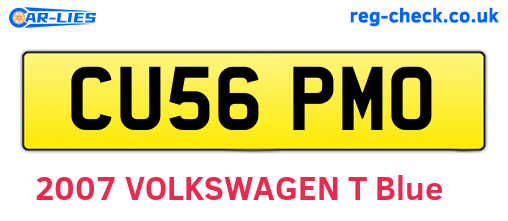 CU56PMO are the vehicle registration plates.