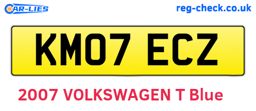 KM07ECZ are the vehicle registration plates.