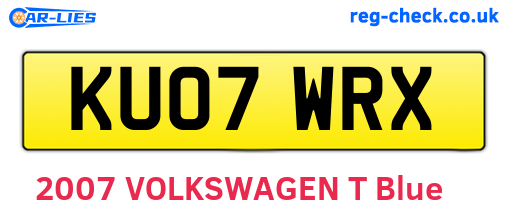 KU07WRX are the vehicle registration plates.