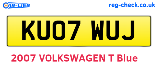 KU07WUJ are the vehicle registration plates.