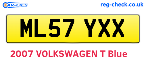 ML57YXX are the vehicle registration plates.