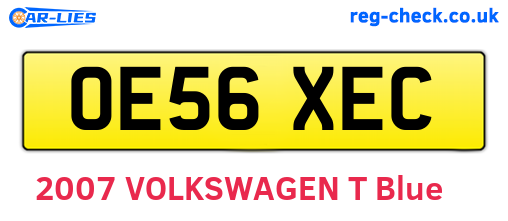 OE56XEC are the vehicle registration plates.