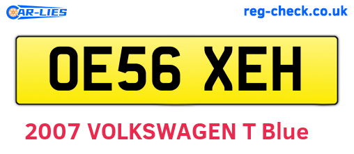OE56XEH are the vehicle registration plates.