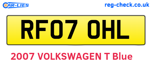 RF07OHL are the vehicle registration plates.
