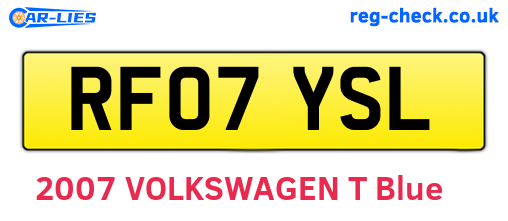 RF07YSL are the vehicle registration plates.