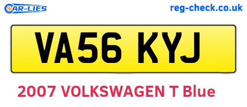 VA56KYJ are the vehicle registration plates.