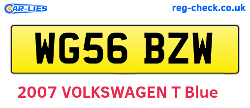 WG56BZW are the vehicle registration plates.