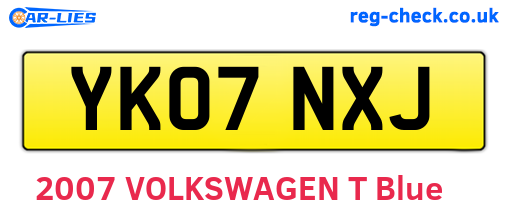 YK07NXJ are the vehicle registration plates.