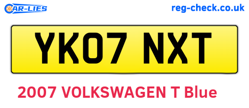 YK07NXT are the vehicle registration plates.