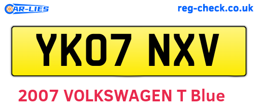 YK07NXV are the vehicle registration plates.