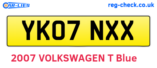 YK07NXX are the vehicle registration plates.
