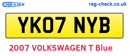 YK07NYB are the vehicle registration plates.