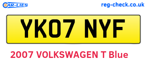YK07NYF are the vehicle registration plates.