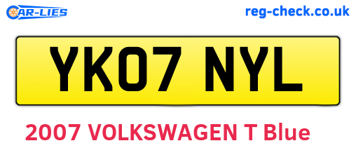 YK07NYL are the vehicle registration plates.
