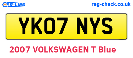 YK07NYS are the vehicle registration plates.