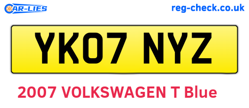 YK07NYZ are the vehicle registration plates.