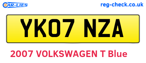YK07NZA are the vehicle registration plates.