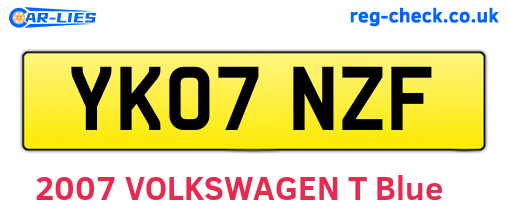YK07NZF are the vehicle registration plates.