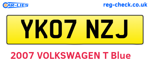 YK07NZJ are the vehicle registration plates.