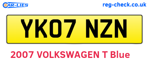 YK07NZN are the vehicle registration plates.