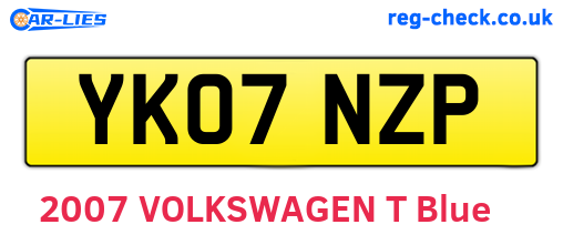 YK07NZP are the vehicle registration plates.