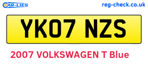 YK07NZS are the vehicle registration plates.