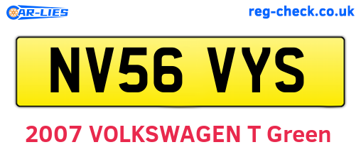 NV56VYS are the vehicle registration plates.