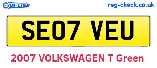 SE07VEU are the vehicle registration plates.