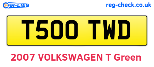 T500TWD are the vehicle registration plates.