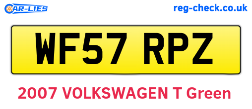 WF57RPZ are the vehicle registration plates.