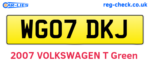 WG07DKJ are the vehicle registration plates.