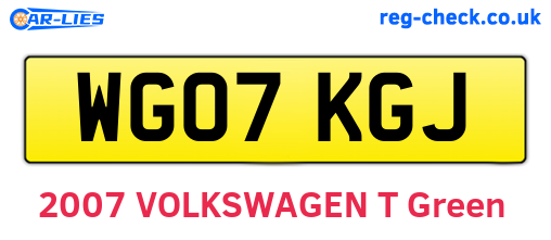 WG07KGJ are the vehicle registration plates.