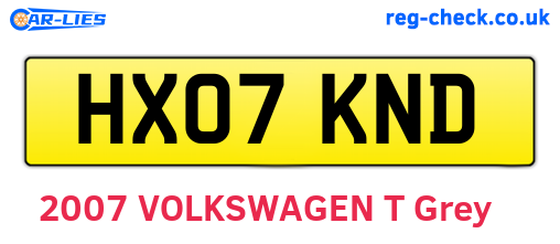 HX07KND are the vehicle registration plates.