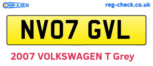 NV07GVL are the vehicle registration plates.