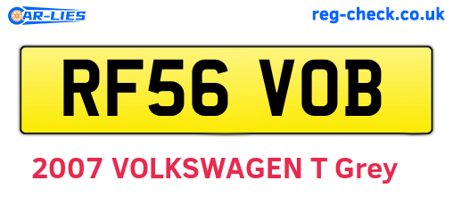RF56VOB are the vehicle registration plates.