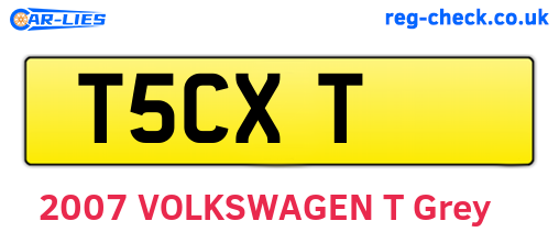 T5CXT are the vehicle registration plates.