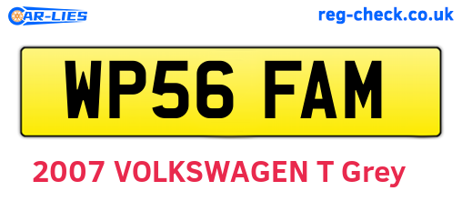 WP56FAM are the vehicle registration plates.